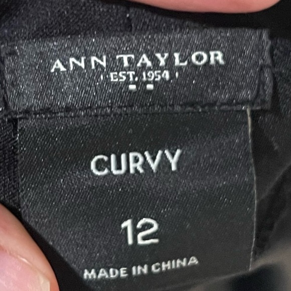 Ann Taylor Black Wide Leg Curvy Pants Size 12 - Picture 3 of 8